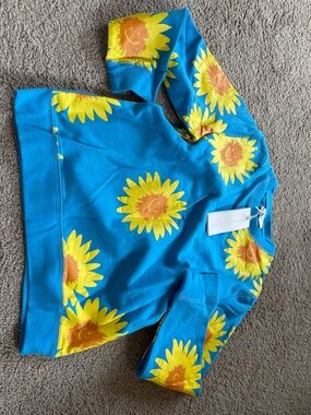 Stella McCartney Kids Blue Sweatshirt with Yellow Sunflower Print